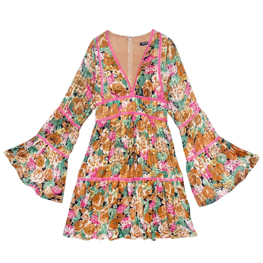 NASTY GAL BOHO PETAL MINI DRESS FLORAL ROMANTIC WHIMSIGOTH BLOOMCORE COQUETTE 4